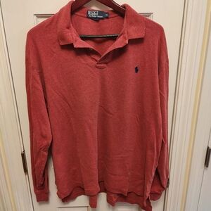 Polo Ralph Lauren Men's Polo Shirt XL Classic Knit Long Sleeve Salmon